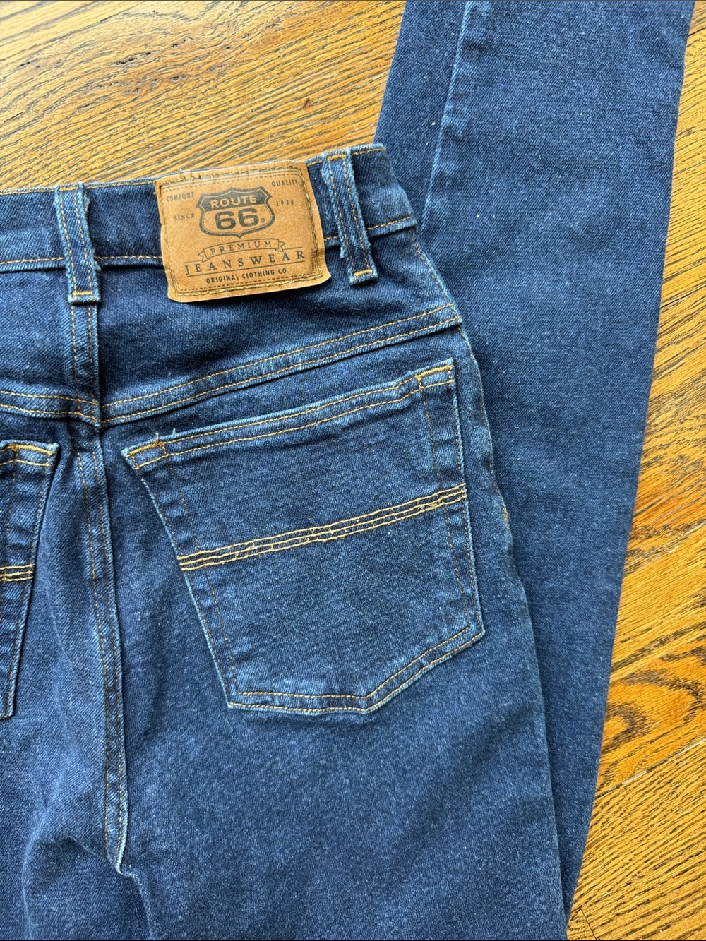 Route 66 Vintage Stretch Fit Slim Straight Skinny Jeans Made in Mexico 3/4